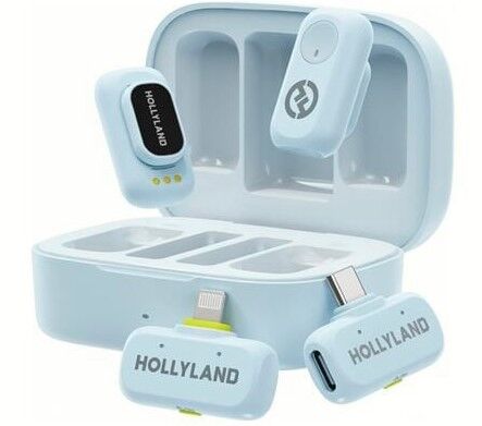 Hollyland LARK A1 Combo Blue 2 Kişilik Kablosuz Mikrofon Sistemi - Mavi