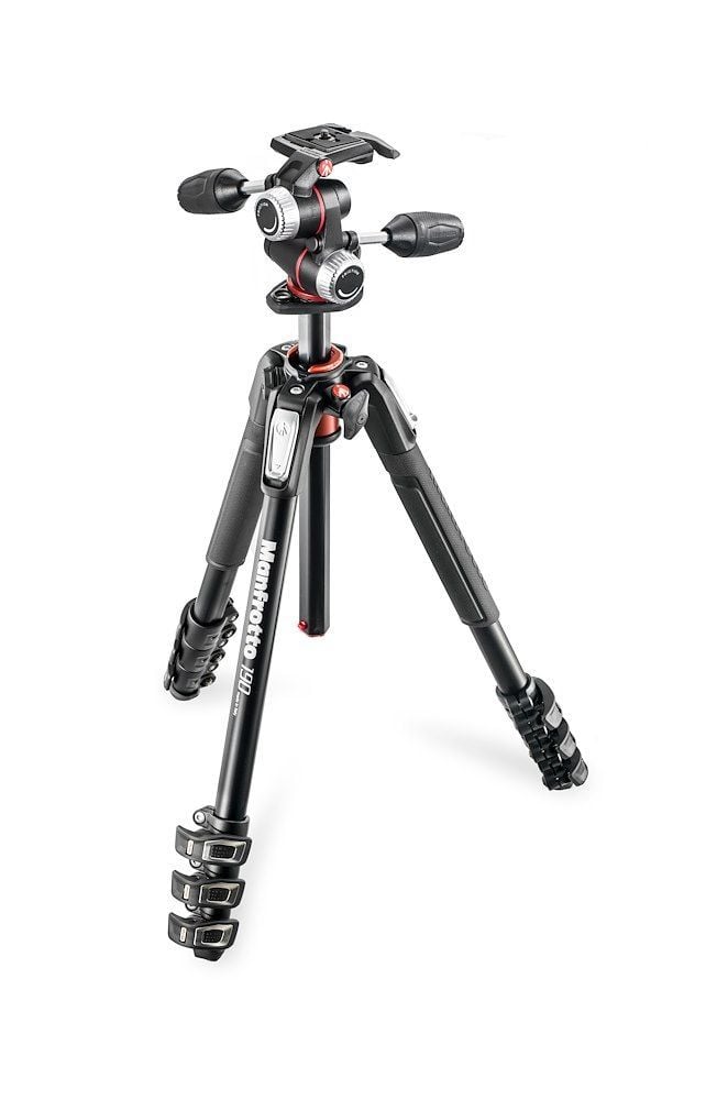 Manfrotto MK190XPRO4-3W Alüminyum Tripod 4 Sekme + MHXPRO-3W Başlıklı Kit