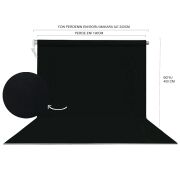 Stüdyo Teknik 190cm x 400cm Sonsuz Siyah Fon Perdesi Seti