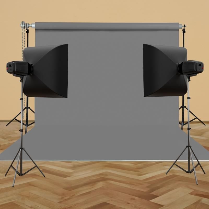 Stüdyo Teknik 270x580Cm Gri Taşınabilir Kumaş Fon Perdesi
