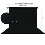 Stüdyo Teknik 270x580Cm Siyah Fon Perde Seti ve Askısı