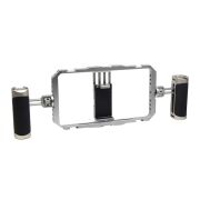 GDX PHN-08 Profesyonel Video Rig Çift Tutacaklı Metal Telefon Kafesi Vlog Ekipmanı
