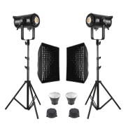 GDX EXC-220C-II Bi Color LED Video Işığı 2’li Set 460W 2x Izgaralı Softbox 260cm Ayak Full Set