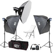 GDX BM400 3’lü Paraflaş Seti 1200Ws + 60x100cm Ürün Çekim Masalı Komple Stüdyo Seti