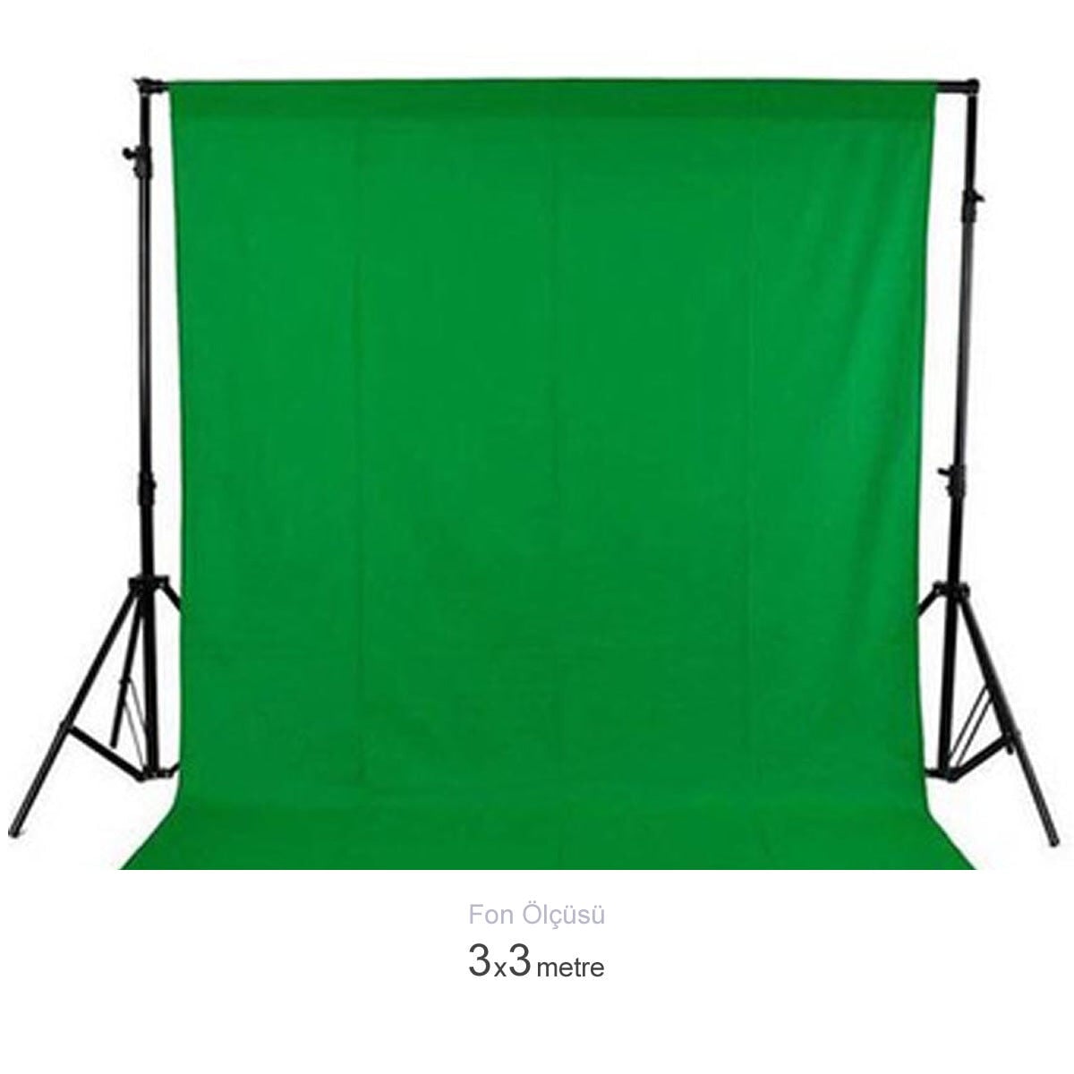 GDX 3x3 Metre Seyyar Yeşil Fon Sistemi Standlı YouTube ve Canlı Yayın Green Screen Seti