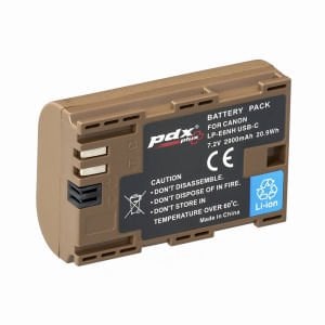 PDX Plus for Canon LP-E6NH USB-C Batarya