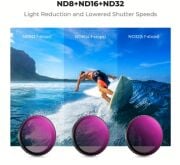 K&F NANO-X Osmo Action 3/4/5 Pro için CPL ve ND Filtre Kiti, CPL ND8 ND16 ND32