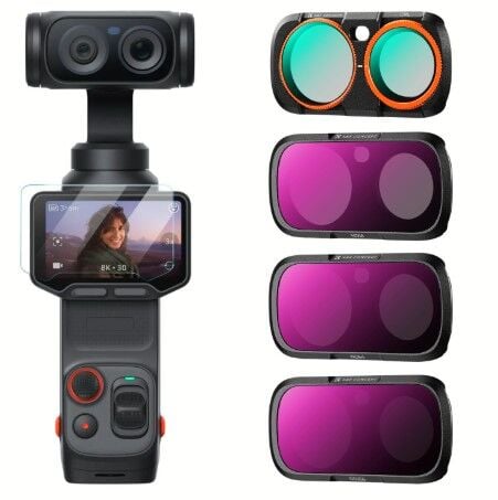 K&F Concept Insta360 Luna Ultra için 4 Parça Filtre Seti (CPL + ND16 + ND64 + ND256)