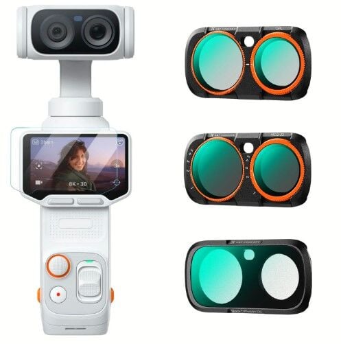K&F Concept Insta360 Luna Ultra İçin 3 Parça Filtre Seti (CPL + Black Mist 1/4 + ND2-32)