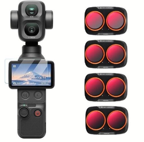 K&F Concept Dji Osmo Pocket 4P İçin 4 Parça ND/PL Filtre Seti (ND8/PL, ND16/PL, ND32/PL, ND64/PL) (Plastik)
