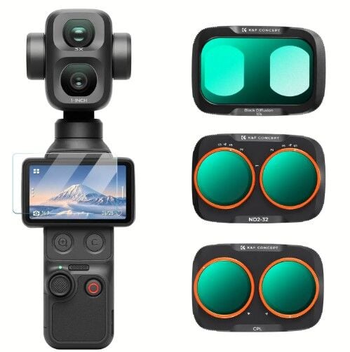 K&F Concept Dji Osmo Pocket 4P İçin 3 Parça Filtre Seti (CPL + Black Mist 1/4 + ND2-32)