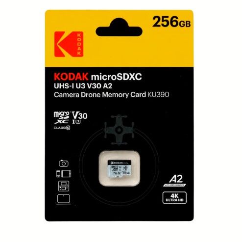 Kodak 256GB Micro SD UHS-I U3/V30/A2 Drone İçin KU390