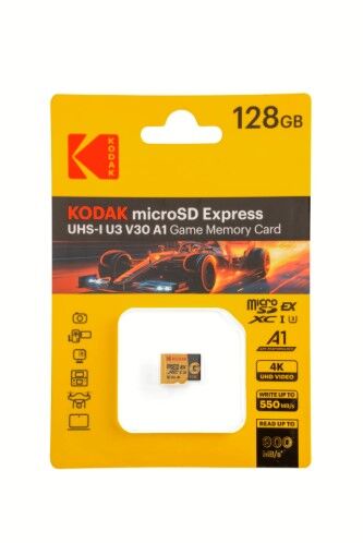 Kodak 128GB UHS-I U3/V30/A1 Express Micro SD Oyun Kartı SD7.1 (900MB/s-550MB/s)