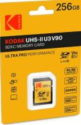 Kodak 256GB UHS-II U3 V90 SD Hafıza Kartı (280MB/s - 240MB/s)