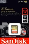 SanDisk Extreme 512GB 180MB/s SD UHS-I 4K UHD Hafıza Kartı SDSDXVV-512G-GNCIN