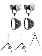 COBAC 200 Stüdyo Işığı (2) + 3 Mt Işık Ayağı (2) + SL70 Softbox (2) + 307 Tripod Işık Seti