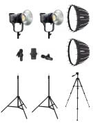 COBAC 200 Stüdyo Işığı (2) + 3 Mt Işık Ayağı (2) + SL70 Softbox (2) + 307 Tripod + V6 Mikrofon Işık Seti