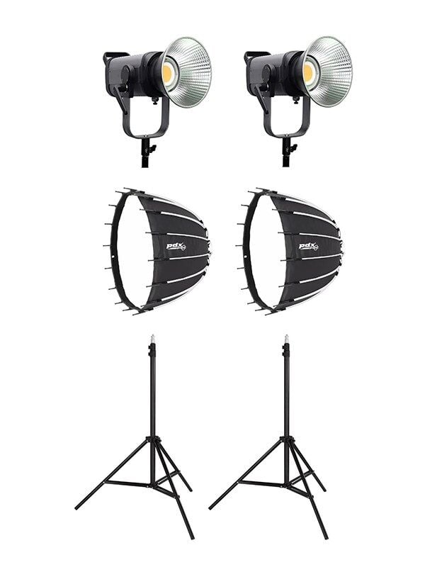 COBAC 200 Stüdyo Işığı (2) + 3 Mt Işık Ayağı (2) + SL90 Softbox (2)  Işık Seti