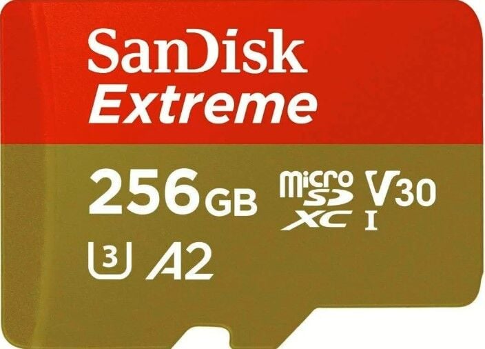 SanDisk Extreme 256GB 190/130MB/s microSDXC UHS-I A2 V30 4K
