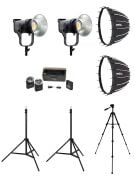 COBAC 200 Stüdyo Işığı (2) + 3 Mt Işık Ayağı (2) + SL90 Softbox (2) + 307 Tripod + M29 Mikrofon Işık Seti