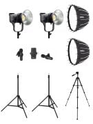 COBAC 200 Stüdyo Işığı (2) + 3 Mt Işık Ayağı (2) + SL90 Softbox (2) + 307 Tripod + V6 Mikrofon Işık Seti