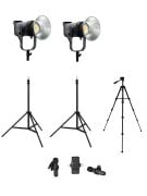 COBAC 200 Stüdyo Işığı (2) + 3 Mt Işık Ayağı (2) + 307 Tripod + V6 Mikrofon Işık Seti