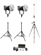 COBAC 200 Stüdyo Işığı (2) + 3 Mt Işık Ayağı (2) + 307 Tripod + M29 Mikrofon + HDL60 Işık Işık Seti