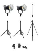 COBAC 200 Stüdyo Işığı (2) + 3 Mt Işık Ayağı (2) + 307 Tripod + V6 Mikrofon + HDL60 ışık Işık Seti