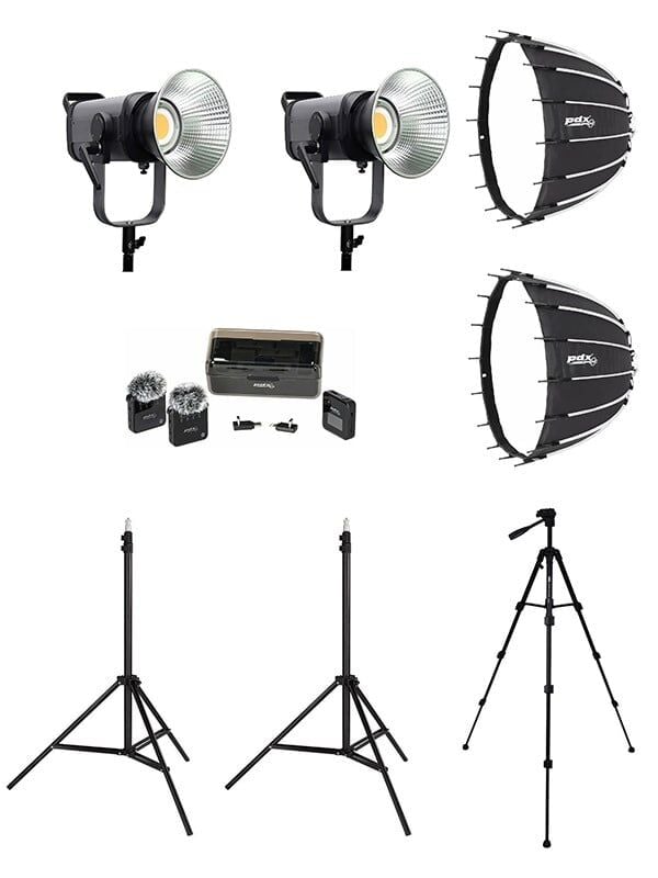 COBAC 300 Stüdyo Işığı (2) + 3 Mt Işık Ayağı (2) + SL70 Softbox (2) + 307 Tripod + M29 Mikrofon Işık Seti