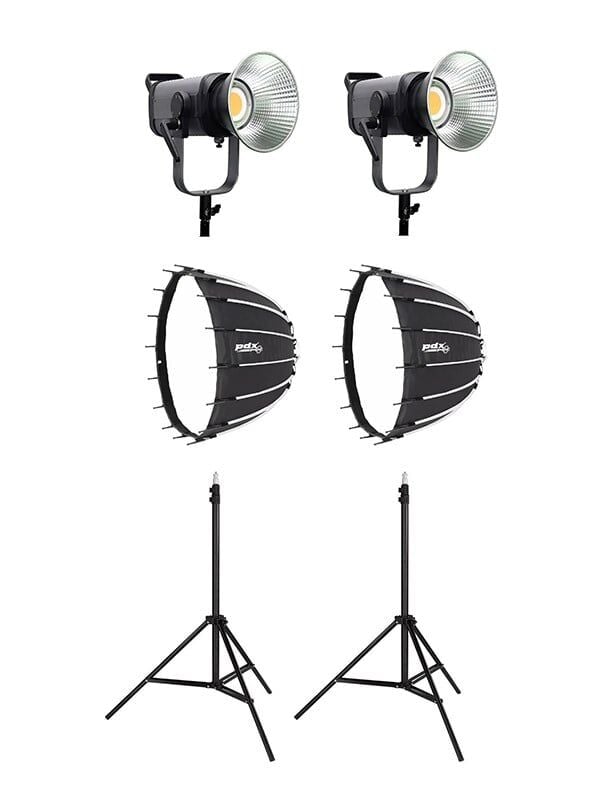 COBAC 300 Stüdyo Işığı (2) + 3 Mt Işık Ayağı (2) + SL90 Softbox (2) Işık Seti