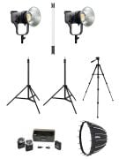 COBAC 300 Stüdyo Işığı (2) + 3 Mt Işık Ayağı (2) + 307 Tripod + SL90 Softbox (2) + HDL60 Işık + M29 Mikrofon Işık Seti