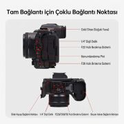 FALCAM F22 F38 F50 Quick Release Kamera L Bracket R5 II R5 R5C R6 R6 II R6 III Uyumlu Siyah - C00B5404B