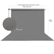 Fotexon 270X580 cm Yeşil, Beyaz, Gri Fon Perde Seti