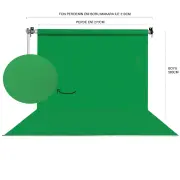 Fotexon 270X580 cm Yeşil, Beyaz, Gri Fon Perde Seti