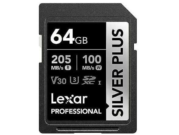 Lexar 64GB Silver Plus SD UhsI V30 U3 205MB/S Hafıza Kartı