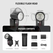Neewer Z2PRO-C Canon Uyumlu 76W Yuvarlak Kafa Akülü Tepe Flaşı