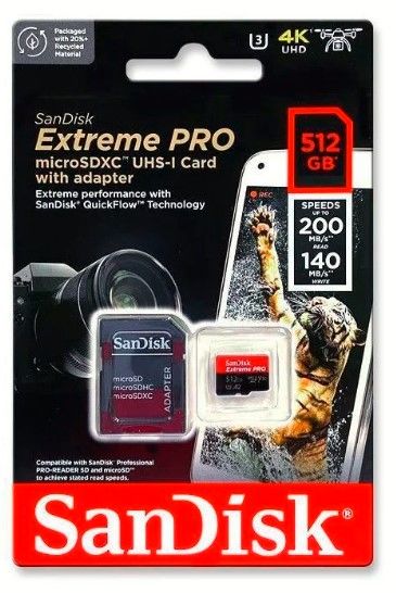 SanDisk Extreme Pro 512GB 200/140MB/s microSDXC