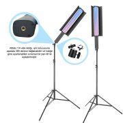 Gdx LP550 RGB Fotoğrafçılık ve Video için Renkli Işık Çubuğu İkili Set