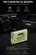 PDX Canon NB-12L Batarya | Kompakt | Canon Uyumlu