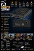 PDX Canon LP-E6 Powerbank | Harici Güç Kaynağı | Uzun Çekim