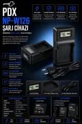 PDX Fuji NP-W126 Şarj Cihazı | Kompakt | Fuji Uyumlu