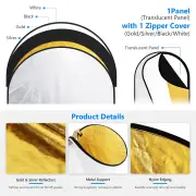 Neewer RF-1510 150x100cm 5 in 1 Katlanabilir Reflektör ve Difüzör Seti