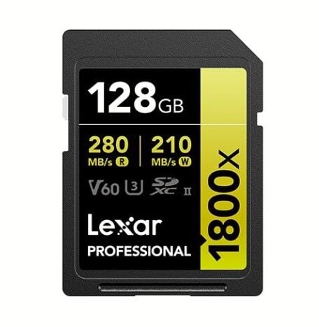 Lexar 128GB 1800x Profesyonel UHS-II SDXC Hafıza Kartı (GOLD Serisi)