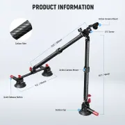 Neewer CA136 Karbonfiber Üçlü Vantuzlu Araç İçi/Dışı Kamera Yuvası ve Uzatma Kolu Kiti