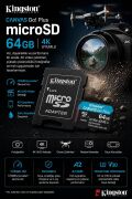 Kingston Canvas Go Plus microSD 64GB | 4K Uyumlu