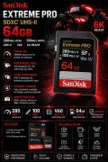 SanDisk Extreme PRO SDXC 64GB | UHS-II | 6K