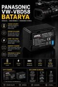 PDX Panasonic VW-VBD58 Batarya | 5200mAh | Panasonic Uyumlu