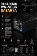 PDX Panasonic VW-VBG6 Batarya | 7700mAh | Panasonic Uyumlu