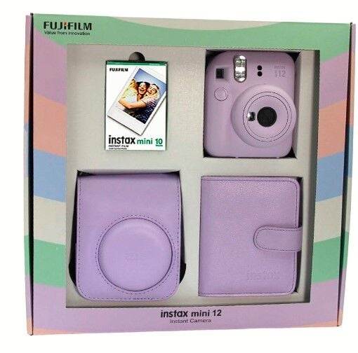 Fujifilm İnstax Mini 12 Fotoğraf Makinesi Bundle Box (Lila)