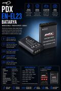 PDX Nikon EN-EL23 Batarya | Nikon Uyumlu Batarya